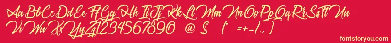 JourneyToThailand Font – Yellow Fonts on Red Background