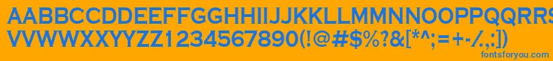 フォントACoppergothtitulBold – オレンジの背景に青い文字