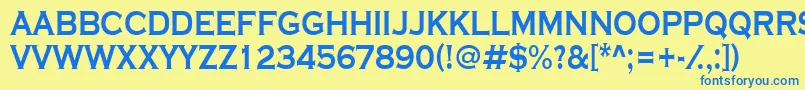 フォントACoppergothtitulBold – 青い文字が黄色の背景にあります。