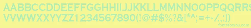Fonte ACoppergothtitulBold – fontes verdes em um fundo amarelo