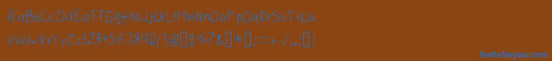ThreeDots1-fontti – siniset fontit ruskealla taustalla