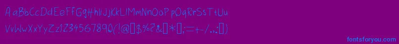 ThreeDots1-fontti – siniset fontit violetilla taustalla