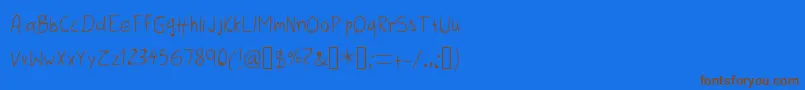 フォントThreeDots1 – 茶色の文字が青い背景にあります。
