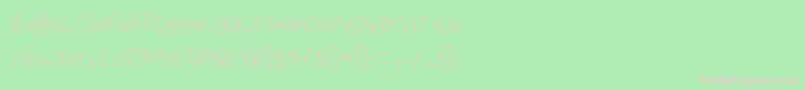 ThreeDots1-fontti – vaaleanpunaiset fontit vihreällä taustalla