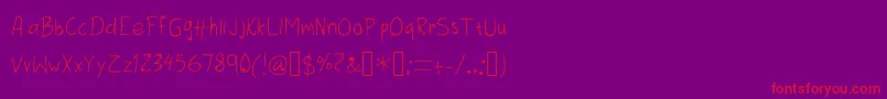 フォントThreeDots1 – 紫の背景に赤い文字