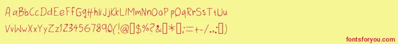 ThreeDots1 Font – Red Fonts on Yellow Background