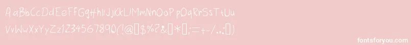 ThreeDots1-Schriftart – Weiße Schriften auf rosa Hintergrund