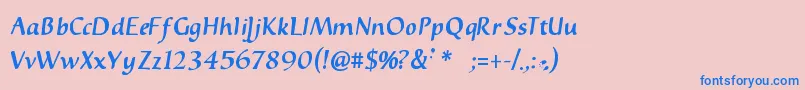 Inkydinky Font – Blue Fonts on Pink Background