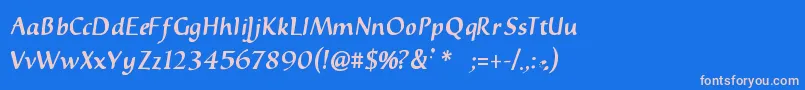 Inkydinky Font – Pink Fonts on Blue Background