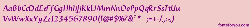 Inkydinky-Schriftart – Violette Schriften auf rosa Hintergrund