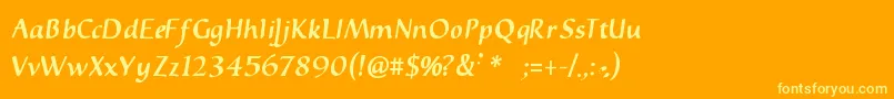Inkydinky Font – Yellow Fonts on Orange Background