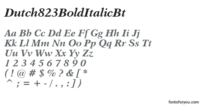 Schriftart Dutch823BoldItalicBt – Alphabet, Zahlen, spezielle Symbole