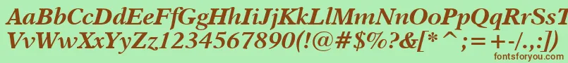 Dutch823BoldItalicBt Font – Brown Fonts on Green Background