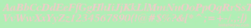 Dutch823BoldItalicBt Font – Pink Fonts on Green Background