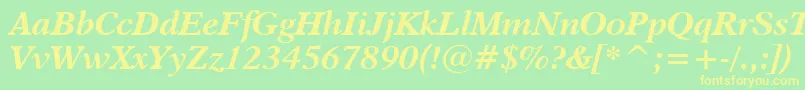 Dutch823BoldItalicBt Font – Yellow Fonts on Green Background