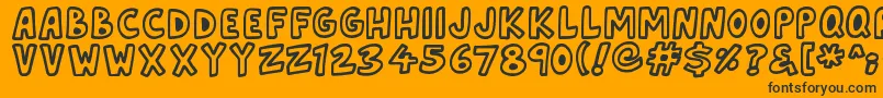 Asteroid7337 Font – Black Fonts on Orange Background