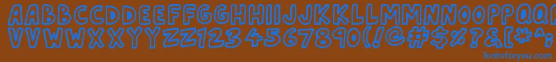 Asteroid7337 Font – Blue Fonts on Brown Background