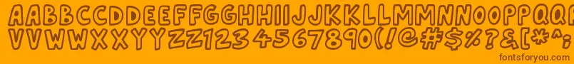 Asteroid7337 Font – Brown Fonts on Orange Background