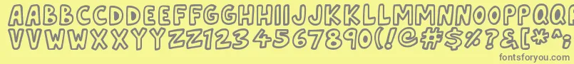 Asteroid7337 Font – Gray Fonts on Yellow Background