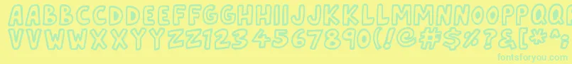 Asteroid7337 Font – Green Fonts on Yellow Background