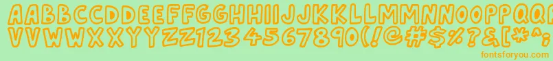 Asteroid7337 Font – Orange Fonts on Green Background