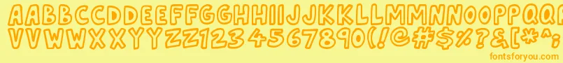 Asteroid7337 Font – Orange Fonts on Yellow Background