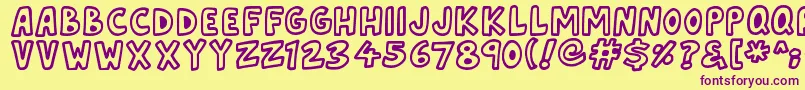 Asteroid7337 Font – Purple Fonts on Yellow Background