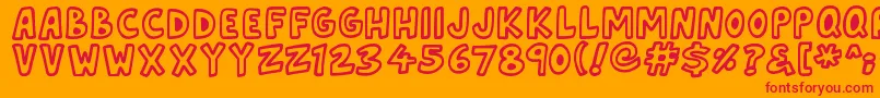 Asteroid7337 Font – Red Fonts on Orange Background