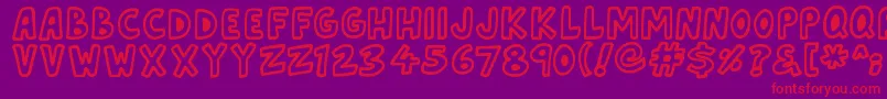 Asteroid7337 Font – Red Fonts on Purple Background