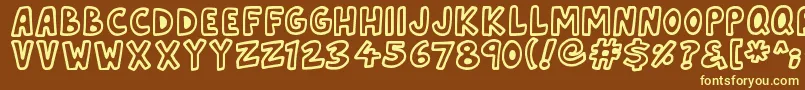 Asteroid7337 Font – Yellow Fonts on Brown Background