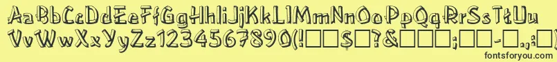 LowerEastsideRegular Font – Black Fonts on Yellow Background