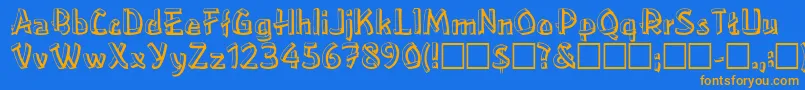 LowerEastsideRegular Font – Orange Fonts on Blue Background