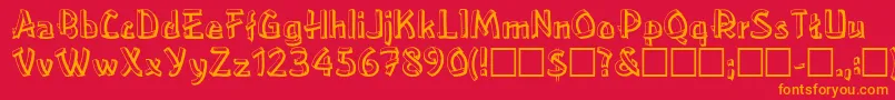 LowerEastsideRegular Font – Orange Fonts on Red Background