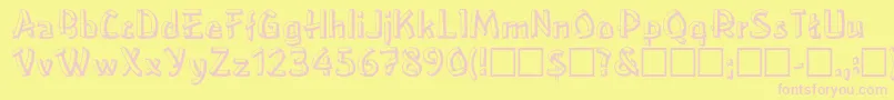 LowerEastsideRegular Font – Pink Fonts on Yellow Background