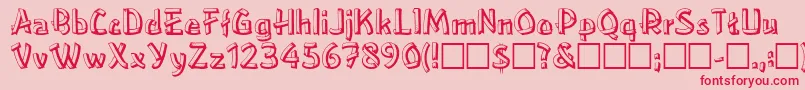 LowerEastsideRegular Font – Red Fonts on Pink Background