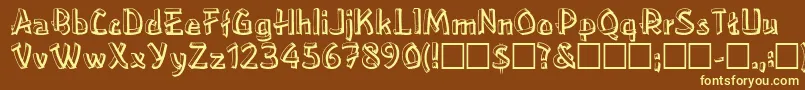 LowerEastsideRegular Font – Yellow Fonts on Brown Background