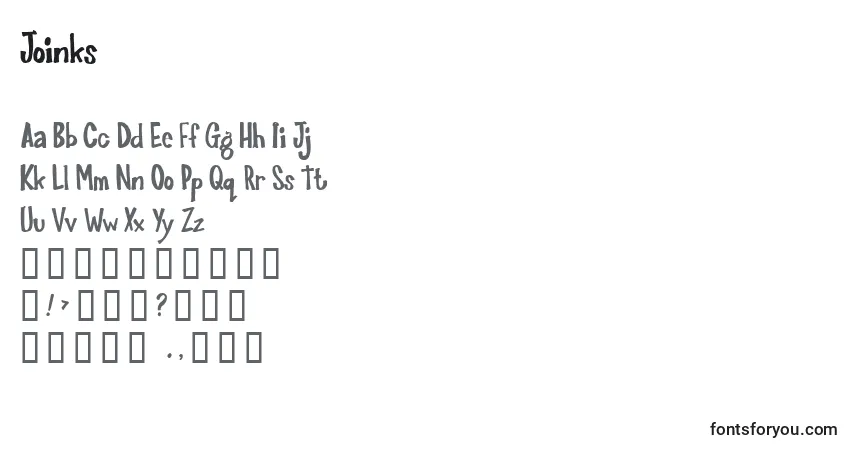 Czcionka Joinks – alfabet, cyfry, specjalne znaki