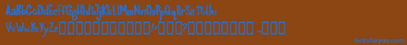 フォントJoinks – 茶色の背景に青い文字
