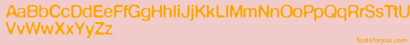 フォントDefontenormale – オレンジの文字がピンクの背景にあります。