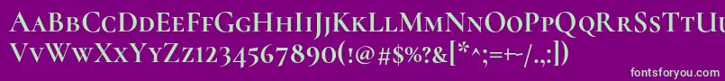 CormorantscBold Font – Green Fonts on Purple Background