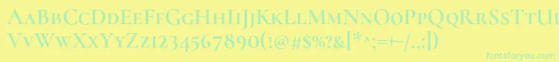 Police CormorantscBold – polices vertes sur fond jaune
