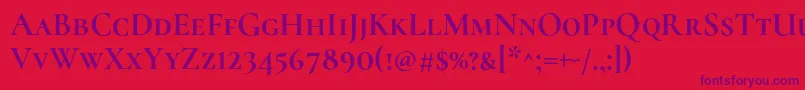 CormorantscBold-Schriftart – Violette Schriften auf rotem Hintergrund