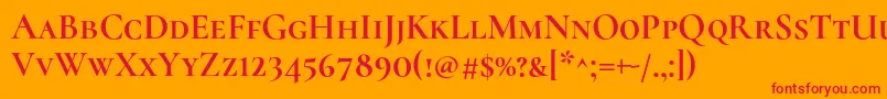 CormorantscBold Font – Red Fonts on Orange Background