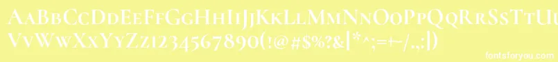 CormorantscBold-Schriftart – Weiße Schriften auf gelbem Hintergrund