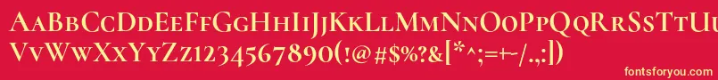 CormorantscBold Font – Yellow Fonts on Red Background