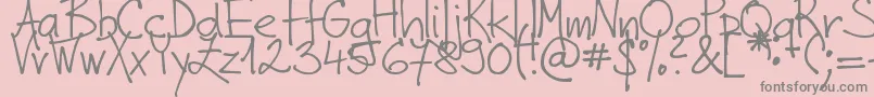 DjbZoraPrints Font – Gray Fonts on Pink Background