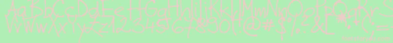 DjbZoraPrints Font – Pink Fonts on Green Background