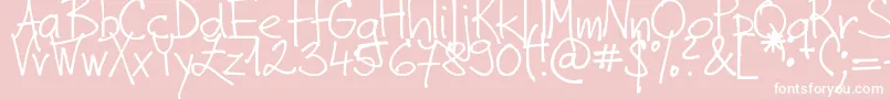 DjbZoraPrints Font – White Fonts on Pink Background