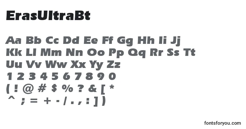 A fonte ErasUltraBt – alfabeto, números, caracteres especiais