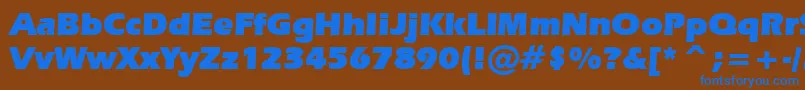 フォントErasUltraBt – 茶色の背景に青い文字